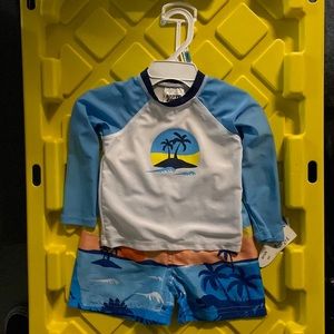 Wave Zone Two piece Swimsuit Set Toddler Baby Infant 12 months 50 UV PROCTECTION